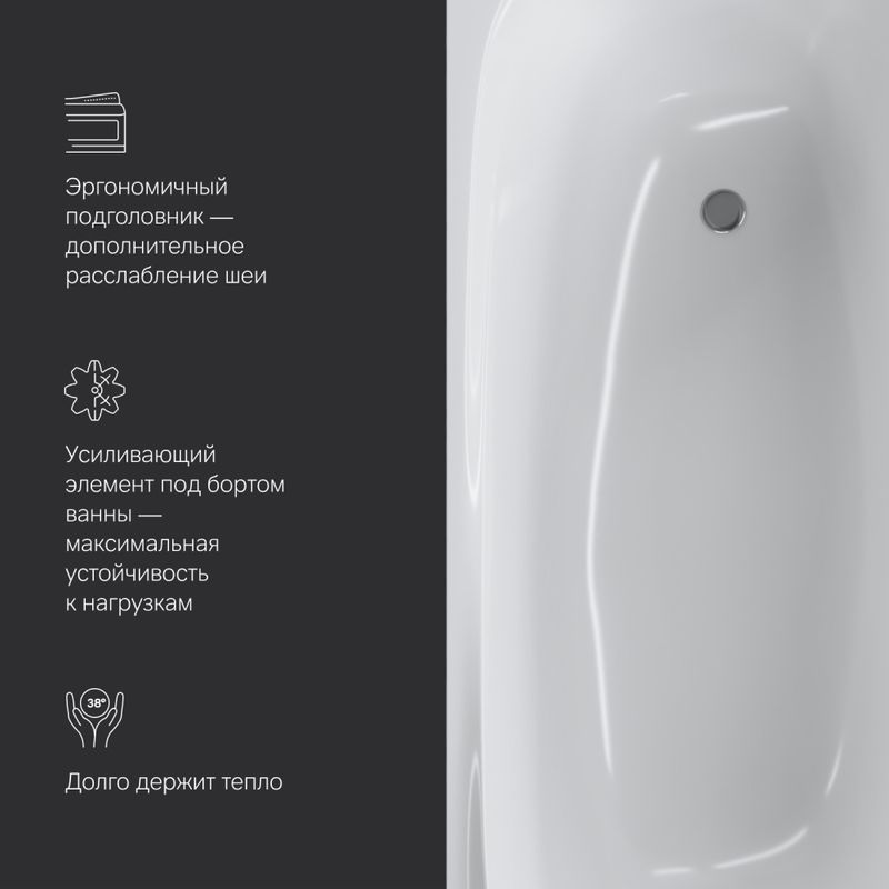 Акриловая ванна AM.PM Sensation W30A-170-075W-A 170×75