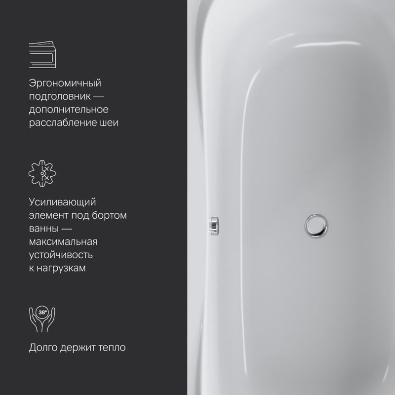 Акриловая ванна AM.PM Sensation W30A-180-080W-A 180×80