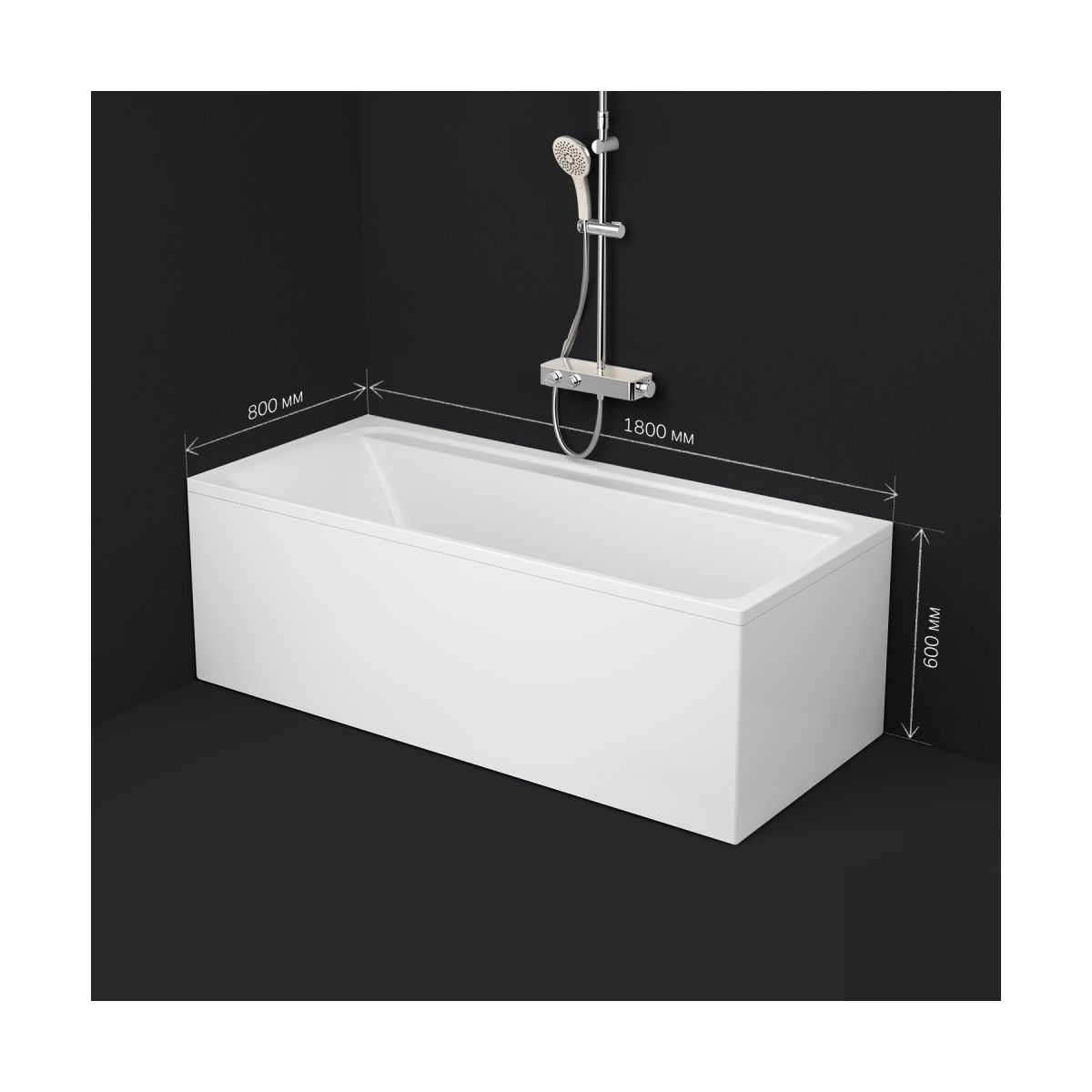 W52A-180-080W-A Inspire V2.0 Ванна акриловая 180х80 A0, шт