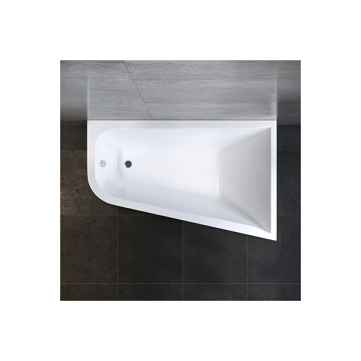 W72A-160R100W-A2 Ванна акриловая spirit  ассиметричная 160x100, без слива/перелива, правосторонняя