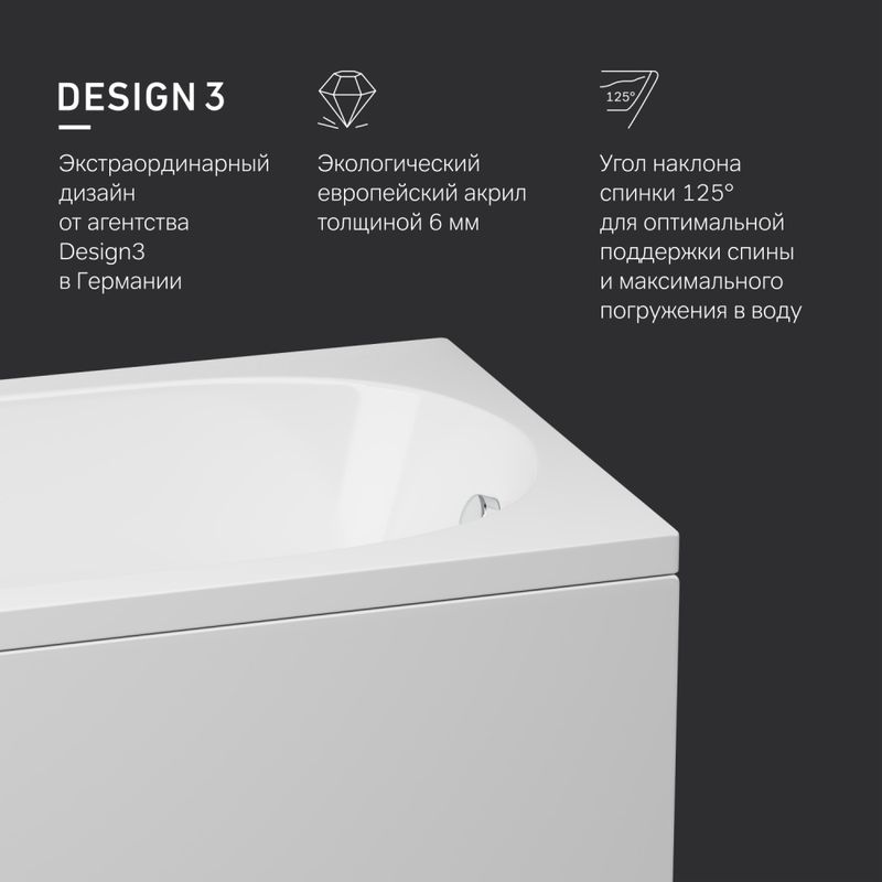 Акриловая ванна AM.PM Spirit W72A-180-080W-A2 180×80