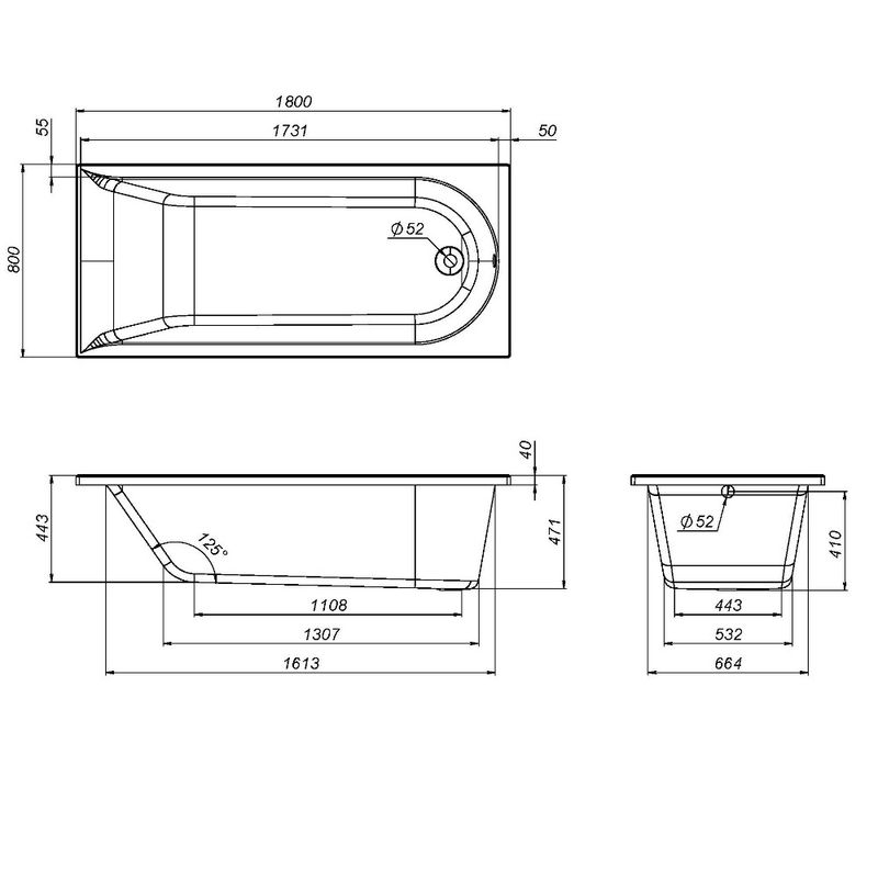 Акриловая ванна AM.PM Spirit W72A-180-080W-A2 180×80