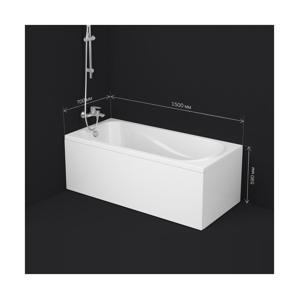 W76A-150-070W-A Sense New, ванна акриловая А0 150х70, см