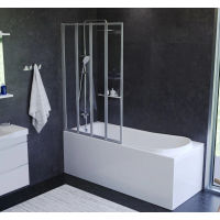 Шторка на ванну AM.PM Like 100×140 поворотно-складная / W80BS-100-140CT хром + прозрачное стекло — 5