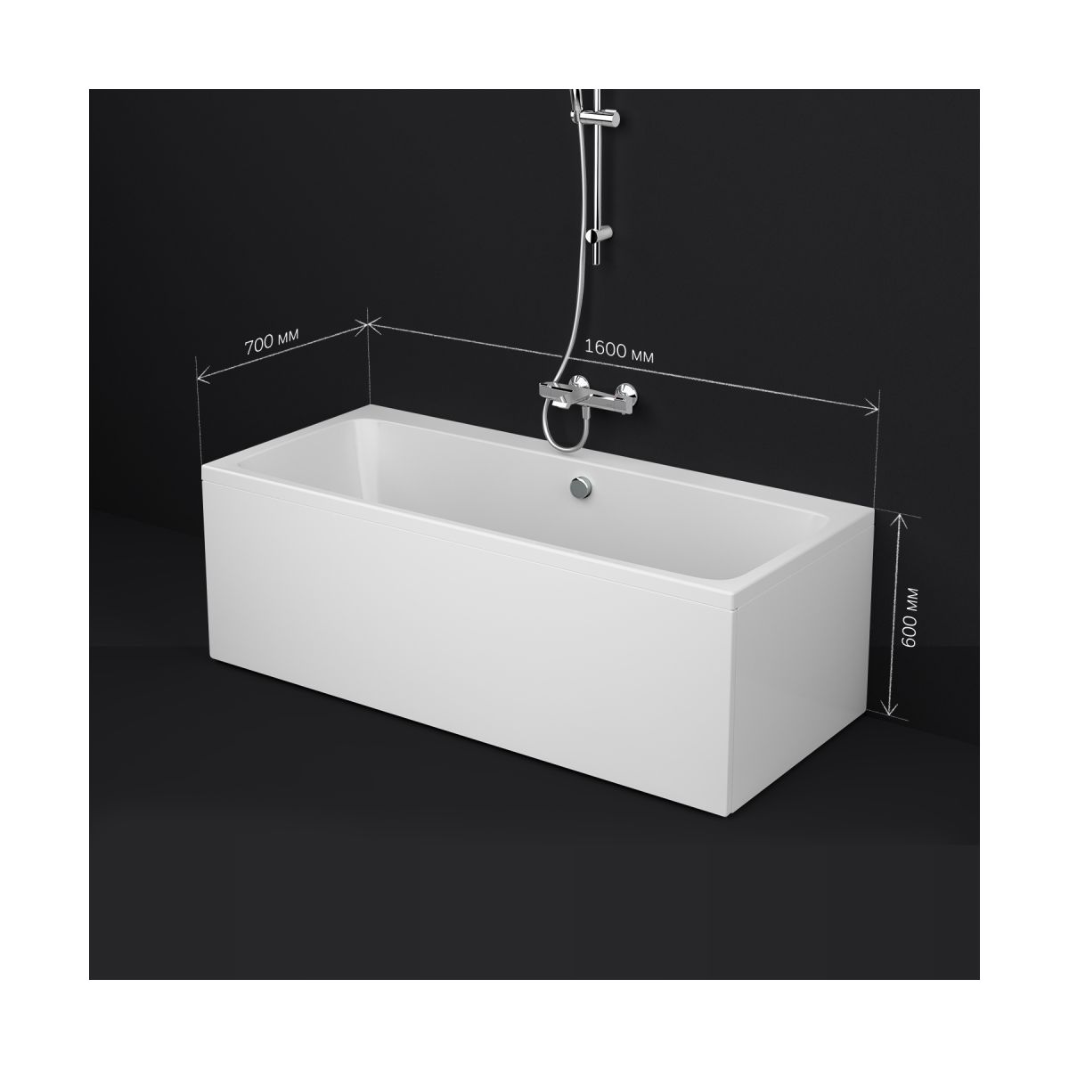 W84A-160-070W-A Func Ванна акриловая 160х70