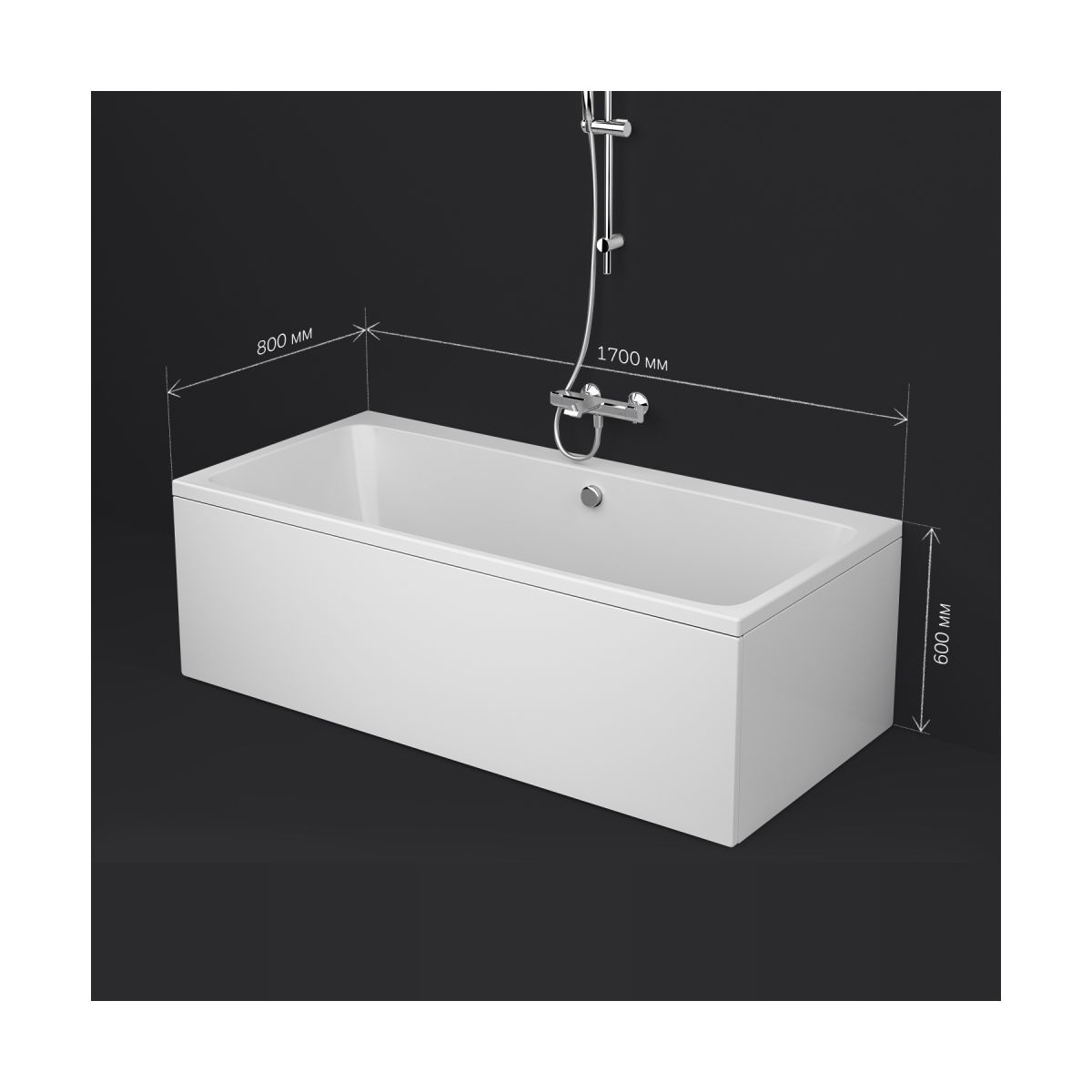 W84A-170-080W-A Func Ванна акриловая 170х80