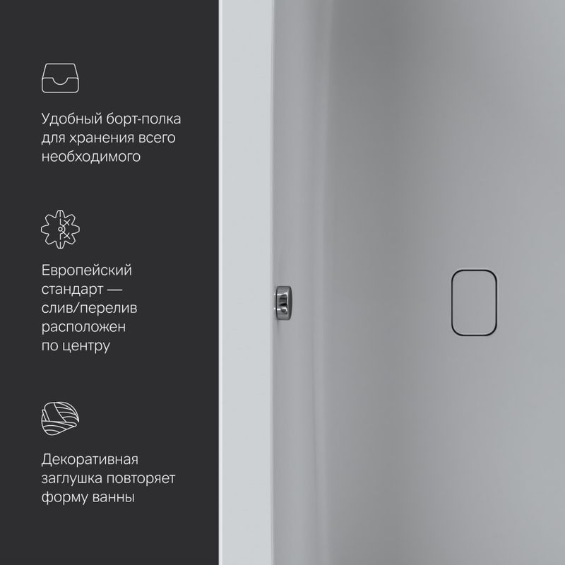 Акриловая ванна AM.PM Func W84A-180-080W-A 180×80