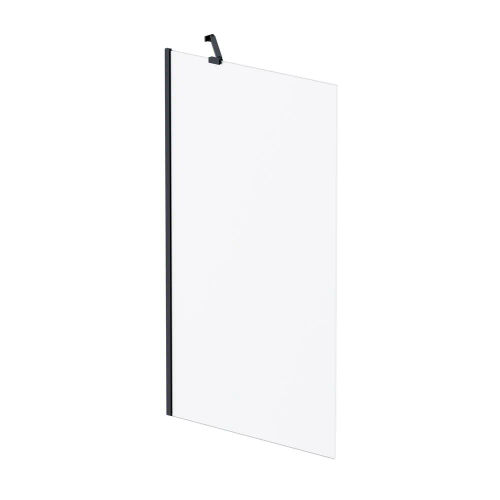 Шторка на ванну AM.PM Gem 80×140 неподвижная / W90BS-080-140BM черный + матовое стекло