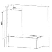 Шторка на ванну AM.PM Gem 80×140 неподвижная / W90BS-080-140CT хром + прозрачное стекло — 3