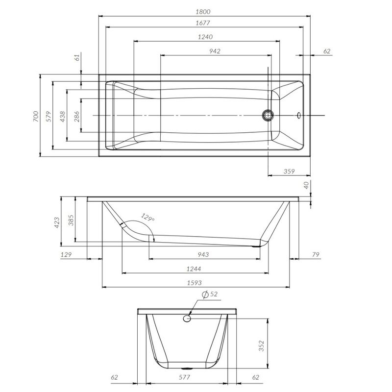 Акриловая ванна AM.PM Gem W93A-180-070W-A 180×70