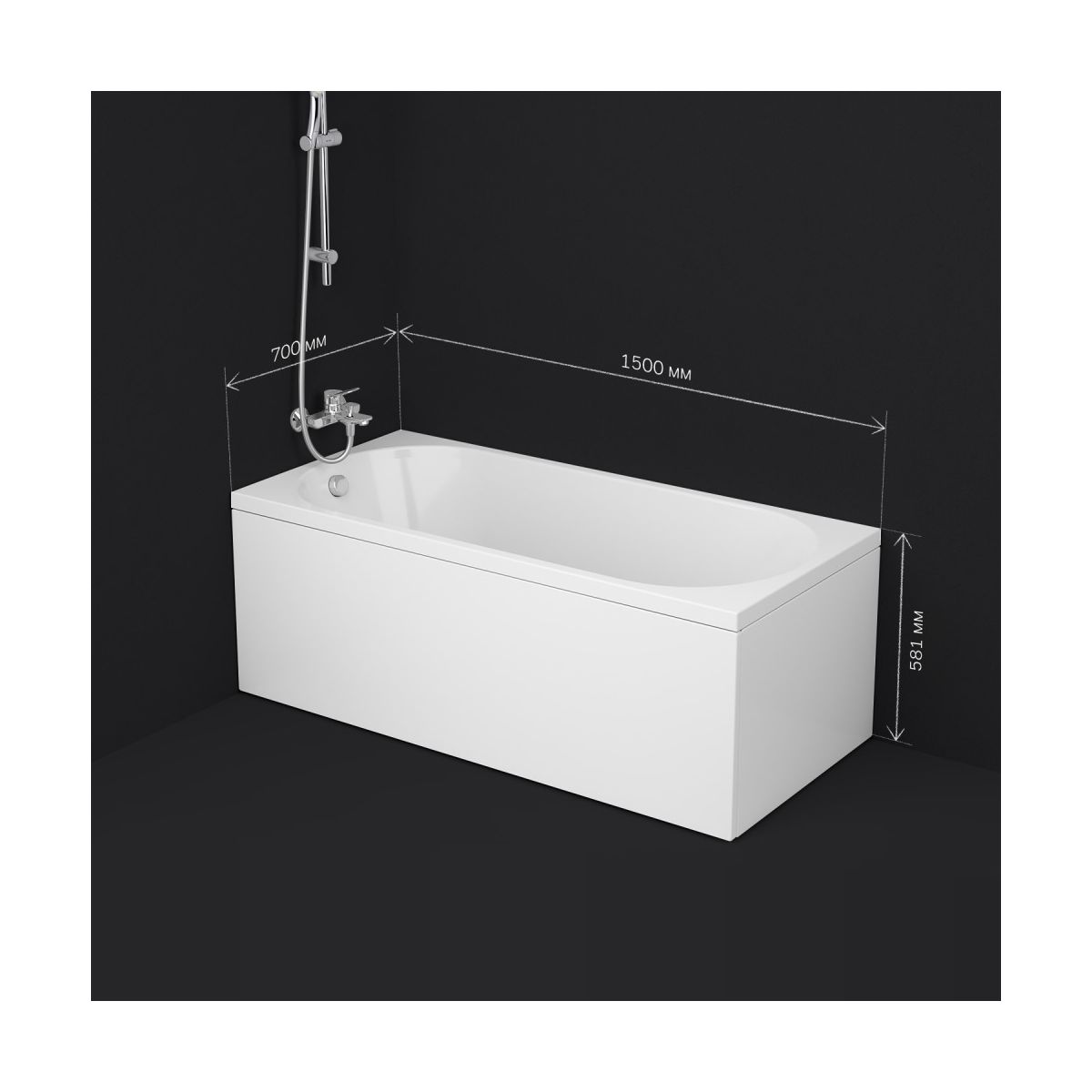W94A-150-070W-A X-Joy Ванна акриловая 150х70