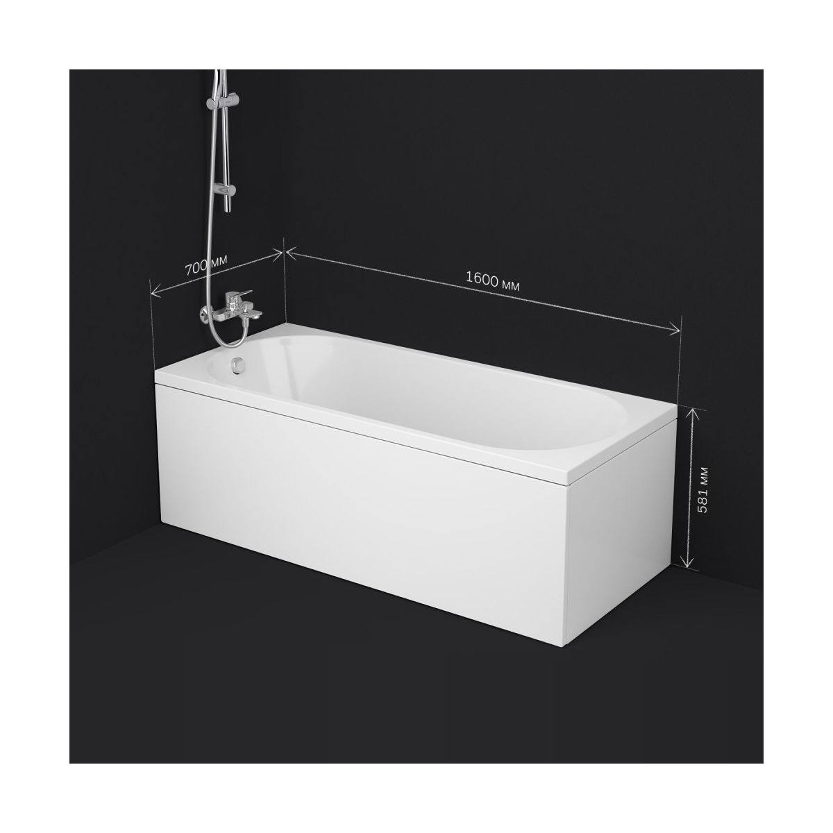 W94A-160-070W-A X-Joy Ванна акриловая 160х70