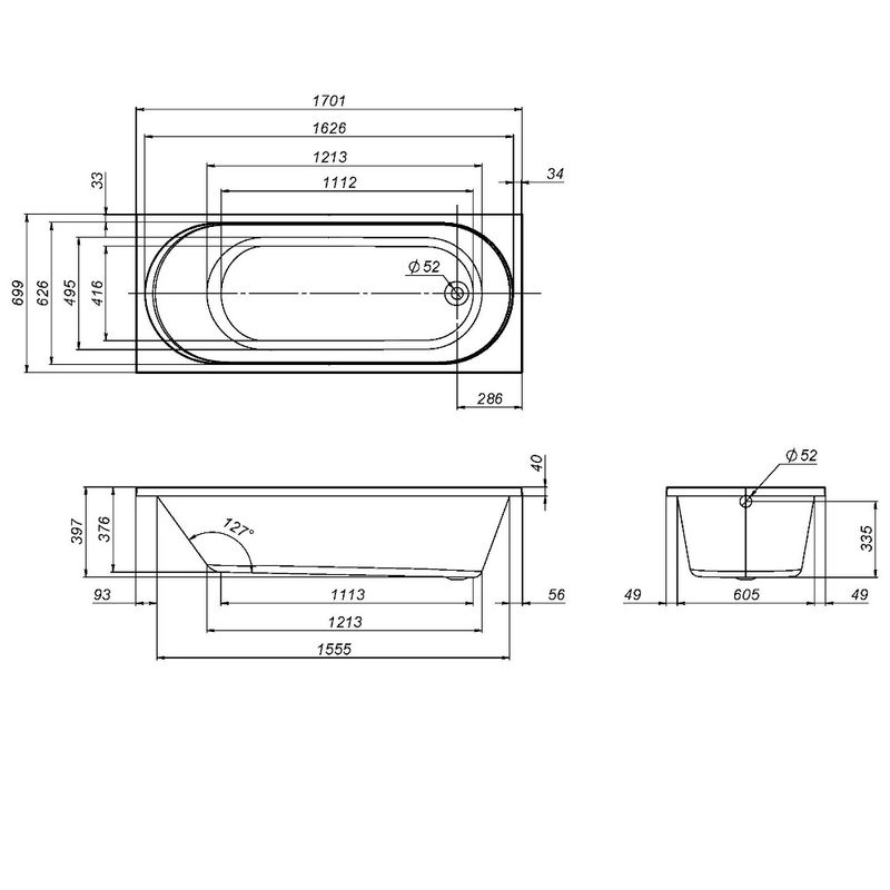 Акриловая ванна AM.PM X-Joy W94A-170-070W-A1 170×70