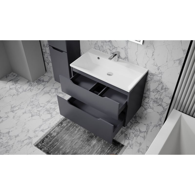 Тумба под раковину Raval Wector 100 подвесная Wct.01.100/P/A/MD антрацит