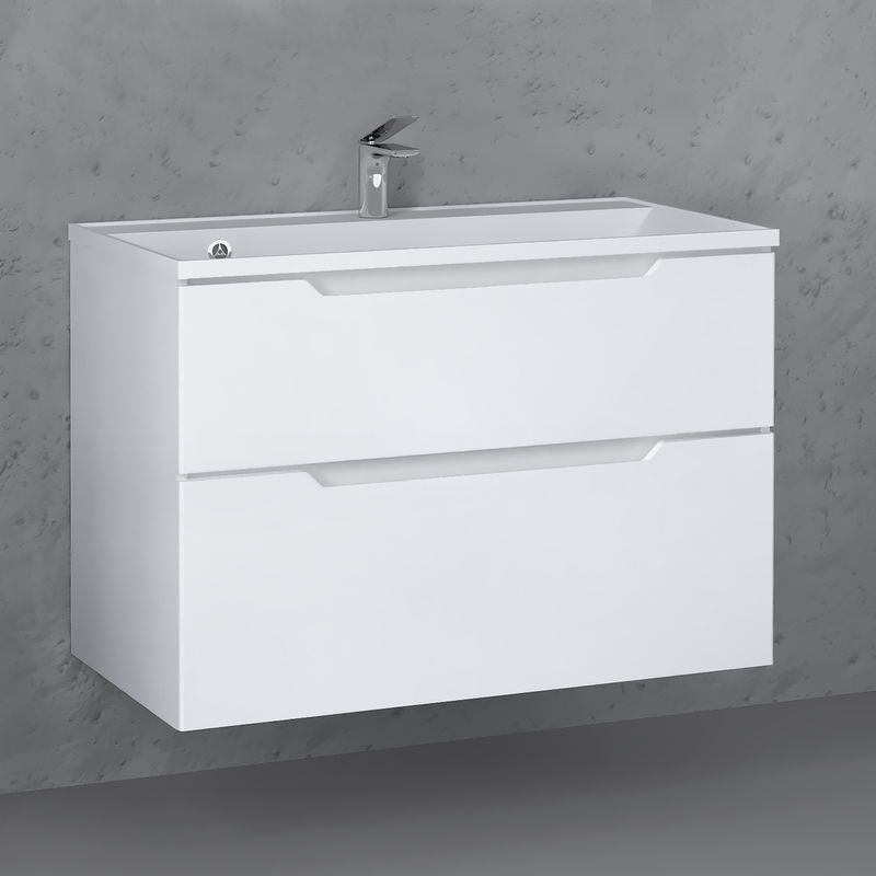 Тумба под раковину Raval Wector 90 подвесная Wct.01.90/P/W/MD белая