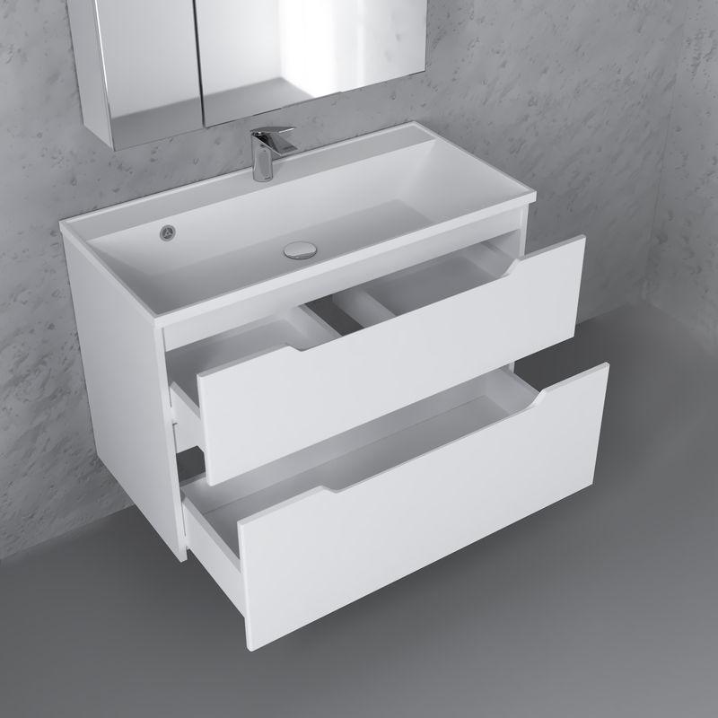 Тумба под раковину Raval Wector 90 подвесная Wct.01.90/P/W/MD белая