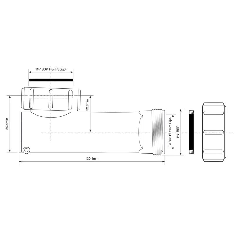Сифон для раковины McAlpine WHB1-32 с сухим затвором