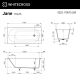 Ванна WHITECROSS Jane 170x75 (белый мат) иск. камень