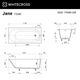 Ванна WHITECROSS Jane 170x80 (белый мат) иск. камень