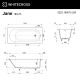 Ванна WHITECROSS Jane 180x75 (белый мат) иск. камень