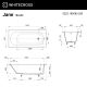 Ванна WHITECROSS Jane 180x80 (белый мат) иск. камень