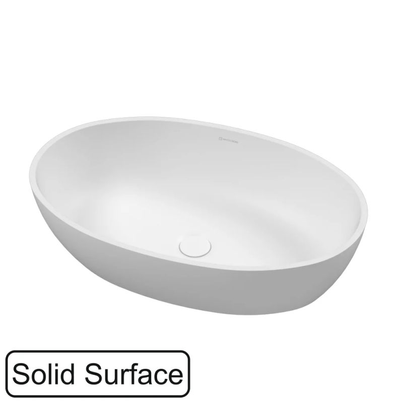 Раковина WHITECROSS Nesko 58x37 иск. камень solid surface / 0744.058037.200 белый матовый