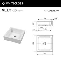 Раковина WHITECROSS Meloris 45x45 иск. камень solid surface / 0745.045045.200 белый матовый — 4