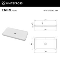Раковина WHITECROSS Emiri 75x42 иск. камень solid surface / 0747.075042.200 белый матовый — 4