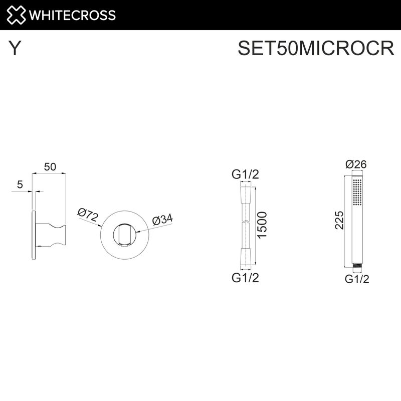 Душевой гарнитур WHITECROSS SET50MICROCR (хром)