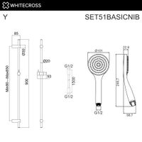 Душевой гарнитур WHITECROSS SET51BASICNIB (брашированный никель) — 2