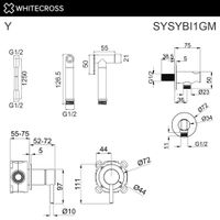 Встраиваемый гигиенический душ WHITECROSS Y SYSYBI1GM (оружейная сталь) — 2