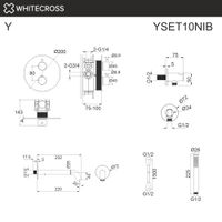 Душевой гарнитур скрытого монтажа WHITECROSS Y YSET10NIB (брашированный никель) термостатический — 3