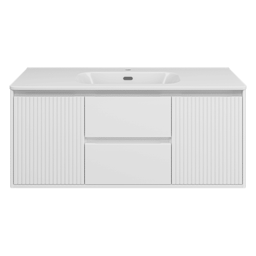 Тумба под раковину Brevita Wine 120 подвесная с 2 ящ. 2 дв. / Win-09120-01-01-2Я белая матовая эмаль