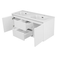 Тумба под раковину Brevita Wine 120 подвесная с 2 ящ. 2 дв. / Win-09120-01-01-2Я белая матовая эмаль — 8