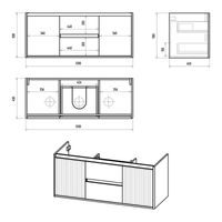 Тумба под раковину Brevita Wine 120 подвесная с 2 ящ. 2 дв. / Win-09120-01-01-2Я белая матовая эмаль — 11
