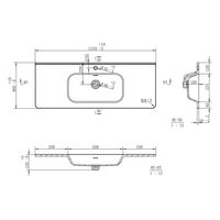 Тумба с раковиной Brevita Wine 120 подвесная с 2 ящ. 2 дв. + Brevita Onda 120 / Win-09120-01-01-2Я+B-OND120-01 белый — 9