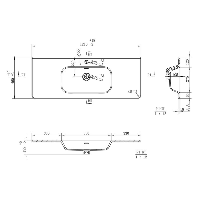 Тумба с раковиной Brevita Wine 120 подвесная с 2 ящ. 2 дв. + Brevita Onda 120 / Win-09120-01-01-2Я+B-OND120-01 белый