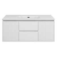 Тумба с раковиной Brevita Wine 120 подвесная с 2 ящ. 2 дв. + Brevita Onda 120 / Win-09120-01-01-2Я+B-OND120-01 белый — 1