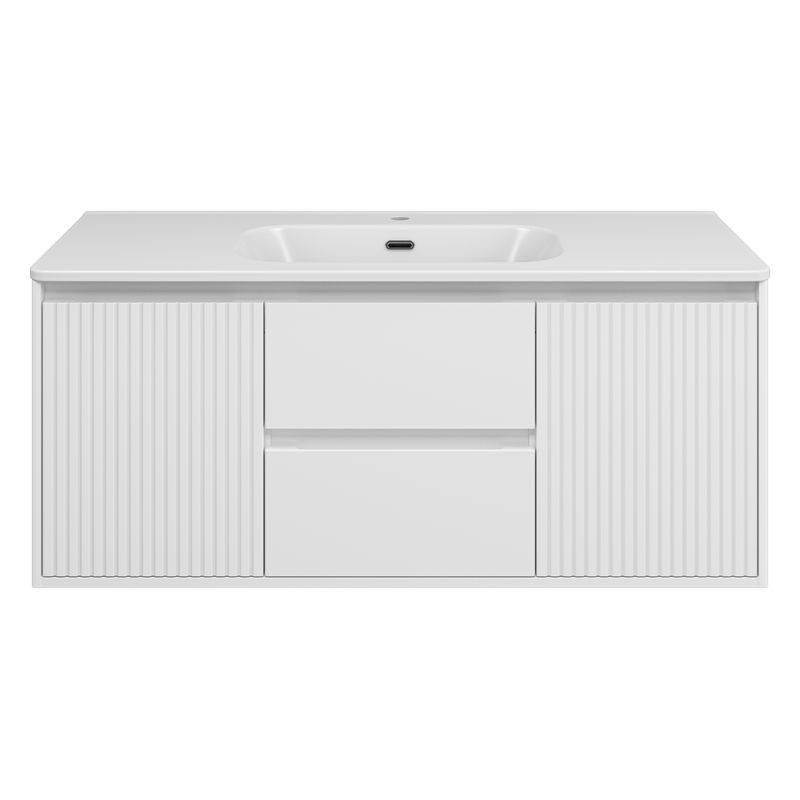 Тумба с раковиной Brevita Wine 120 подвесная с 2 ящ. 2 дв. + Brevita Onda 120 / Win-09120-01-01-2Я+B-OND120-01 белый