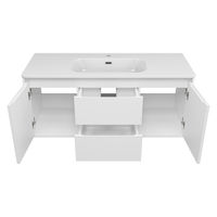 Тумба с раковиной Brevita Wine 120 подвесная с 2 ящ. 2 дв. + Brevita Onda 120 / Win-09120-01-01-2Я+B-OND120-01 белый — 2