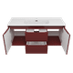 Wine - 120 Тумба подвесная 2 ящ., 2дв., красная матовая эмаль (бордовая)
