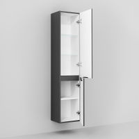 Шкаф-пенал для ванной Jorno Wood 150 подвесной / Wood.04.150/P/GR антрацит — 2