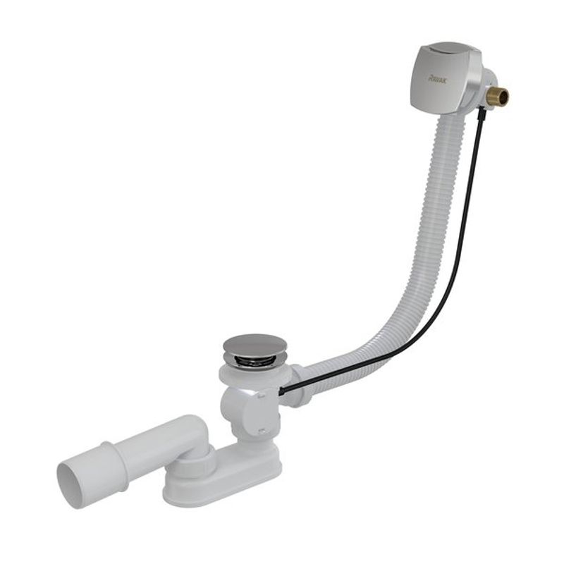 Сифон для ванны Ravak X01438 с заполнением переливом хром (квадратный)