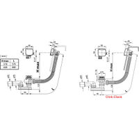 Сифон для ванны Ravak X01438 с заполнением переливом хром (квадратный) — 4