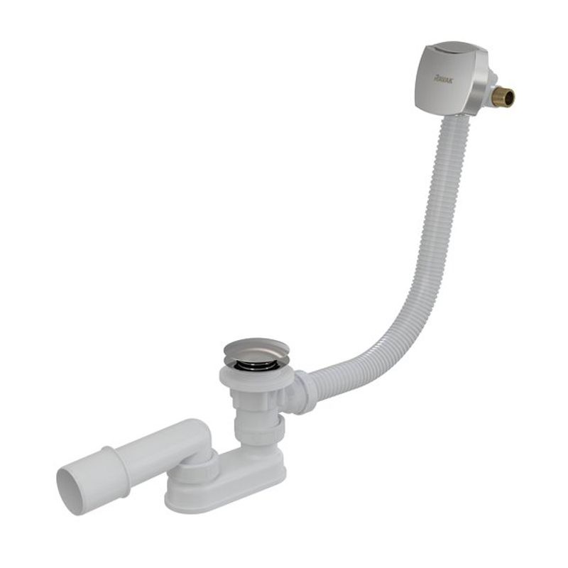 Сифон для ванны Ravak X01505 с заполнением переливом click-clack хром (квадратный) 800 мм