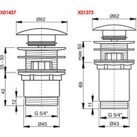 Донный клапан Ravak X01748 click-clack черный — 3