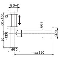 Сифон для раковины Ravak X01834 графит — 2