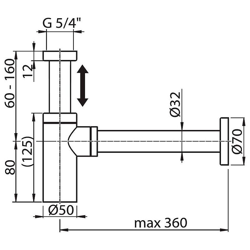 Сифон для раковины Ravak X01834 графит