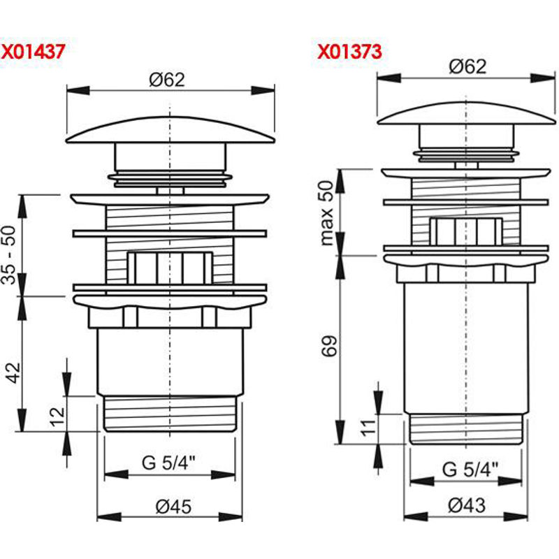 Донный клапан Ravak X01836 click-clack белый вельвет