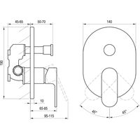 Смеситель скрытого монтажа для душа Ravak CR 065.00 X070056 хром + нужен R-Box (X070052) — 6